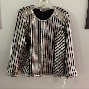 JM Collection Gold & Black Luxe Stripe Jacket Sz M New with Tags